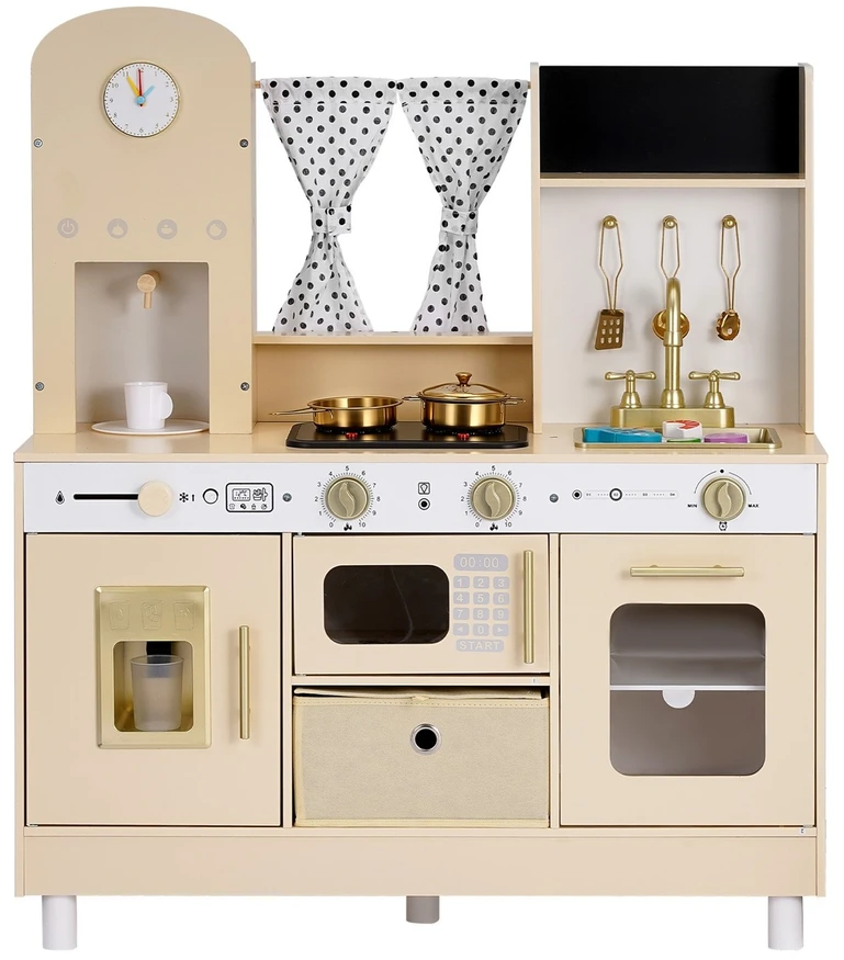 Medinė žaidimų virtuvėlė vaikams su šviesomis