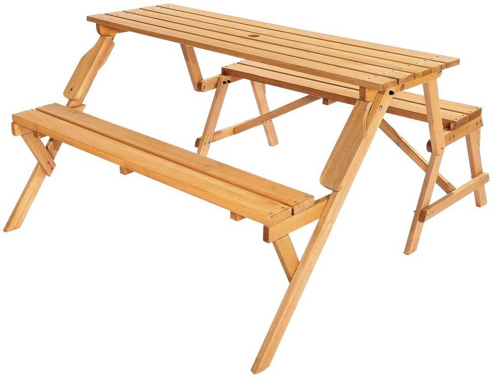 VEVOR medinis pikniko stalas su suoliuku 2-in-1