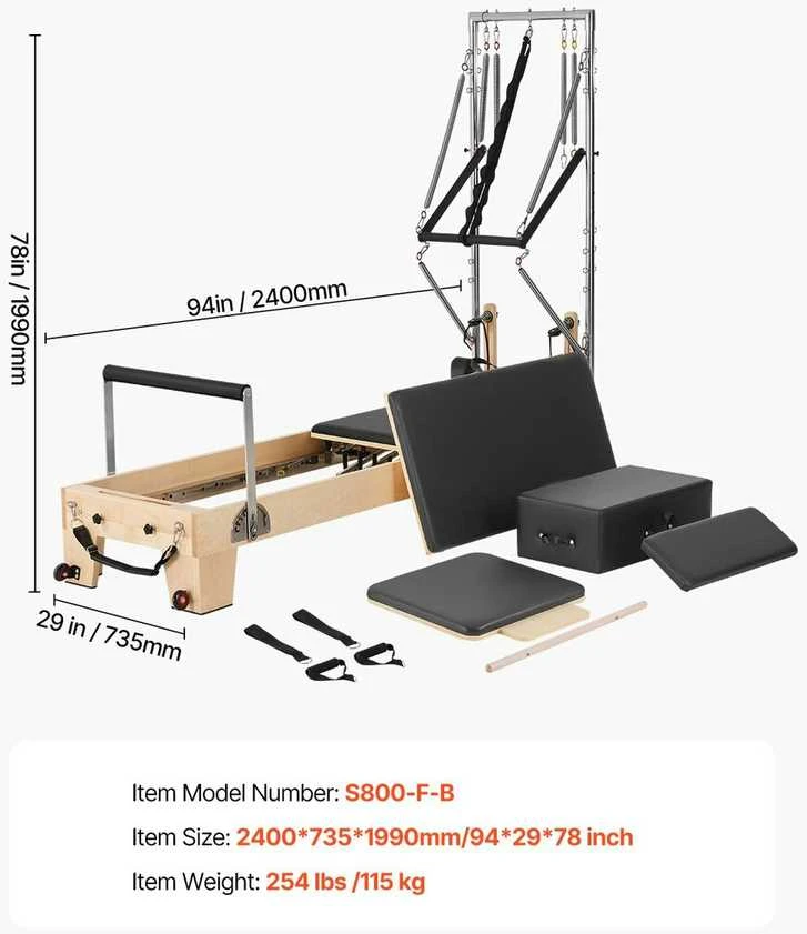 VEVOR Medinis pilates reformeris namų pratimams