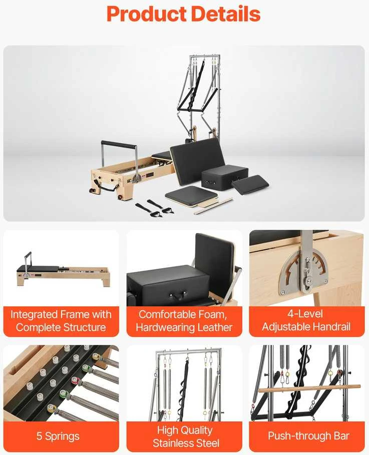 VEVOR Medinis pilates reformeris namų pratimams