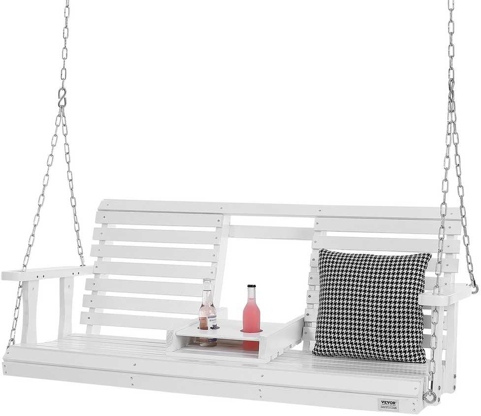 VEVOR Medinis sūpynių suolas sodui 152 cm baltas