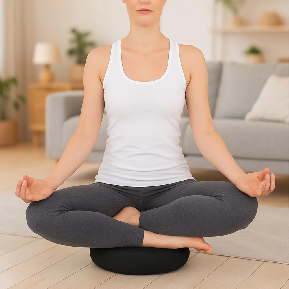 Relaxdays Meditacijos pagalvėlės rinkinys su jogos diržu