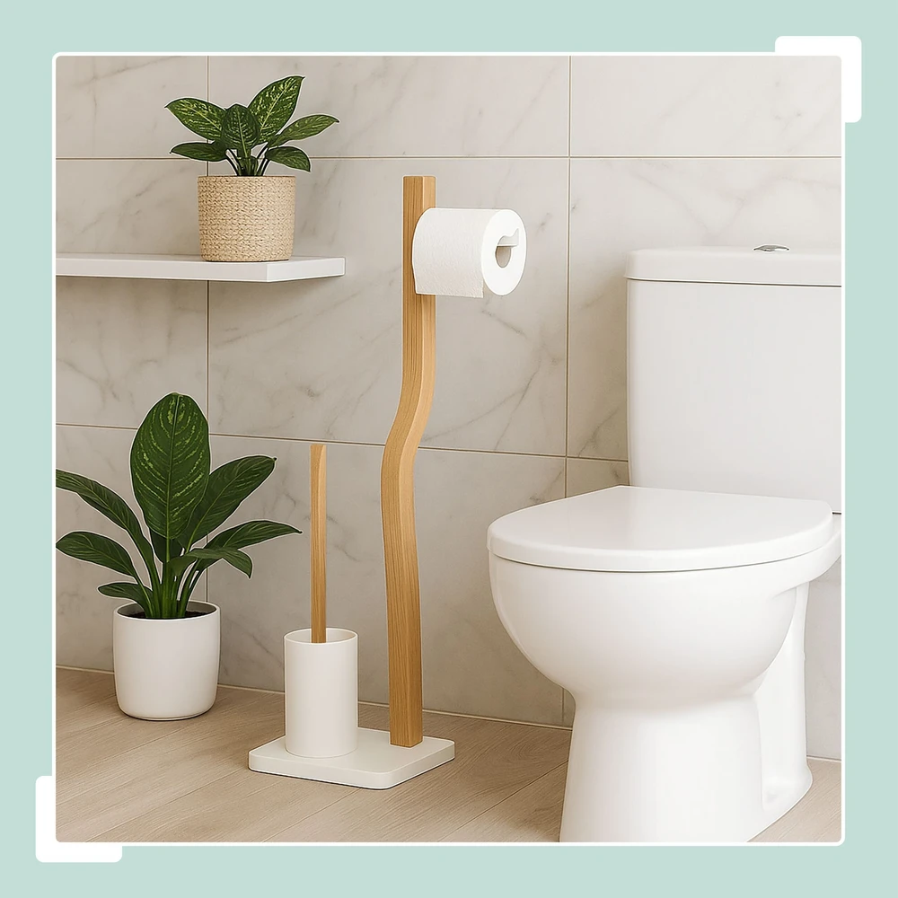 Relaxdays Medžio ir metalo WC rinkinys