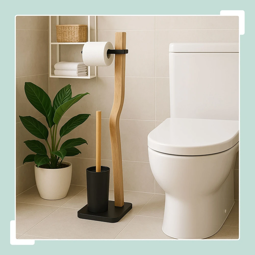 Relaxdays Medžio ir metalo WC rinkinys