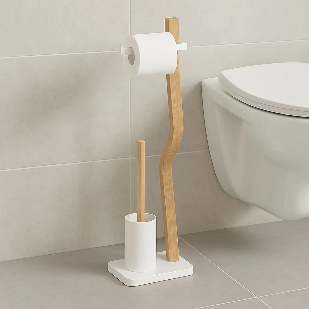 Relaxdays Medžio ir metalo WC rinkinys