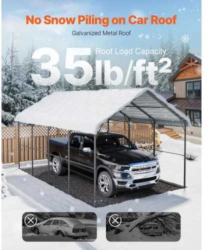 VEVOR Metalinė automobilių pastogė 3,6 x 6 m