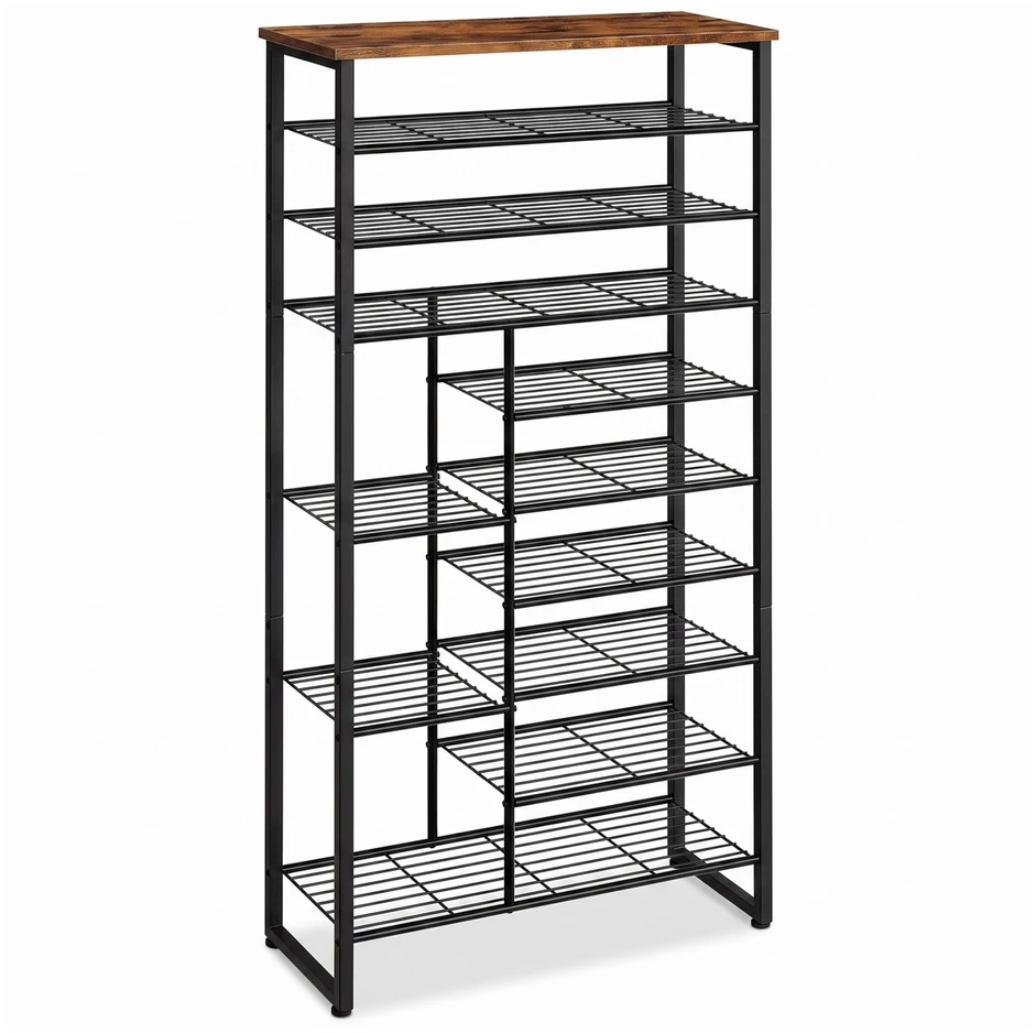 Relaxdays Metalinė ir MDF batų lentyna, 10 lygių