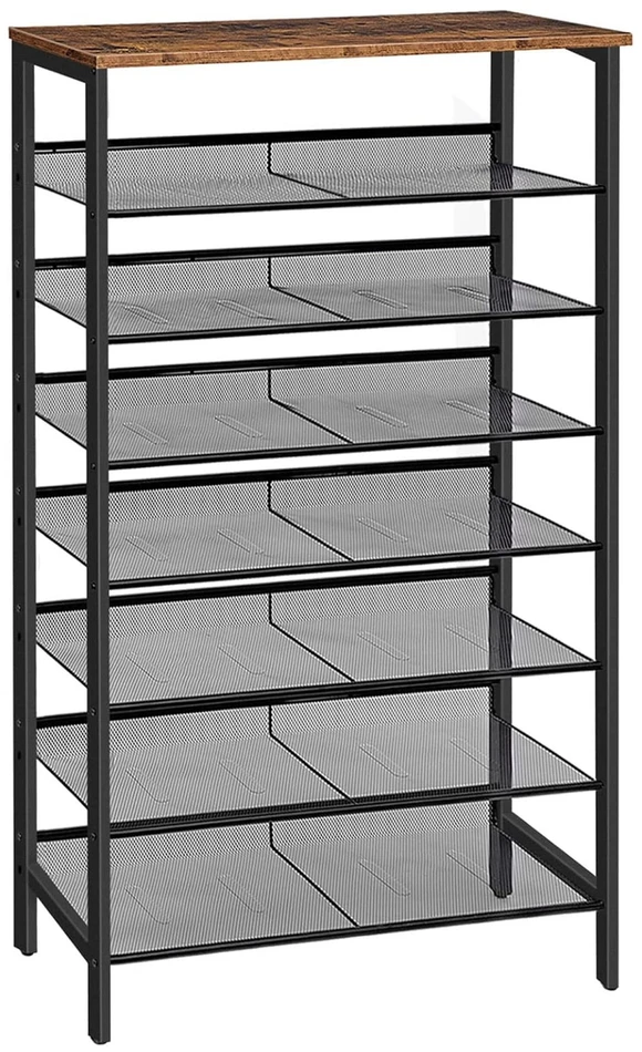 Relaxdays Metalinė ir MDF batų lentyna, 8 aukštų