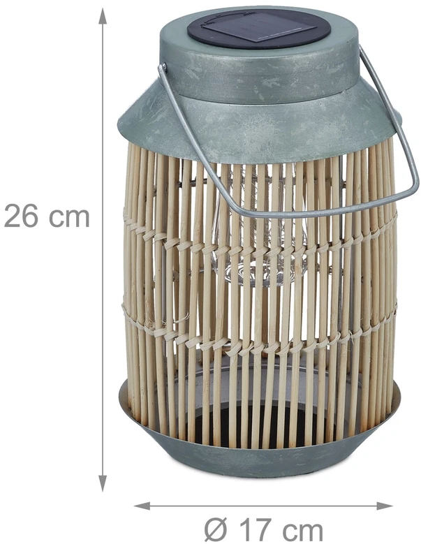 Relaxdays Metalinė ir ratano saulės lempa