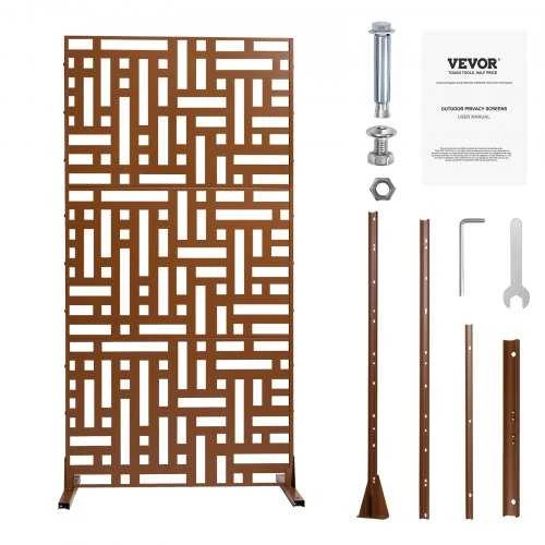 VEVOR Metalinė privatumo tvora 120 x 193 cm ruda
