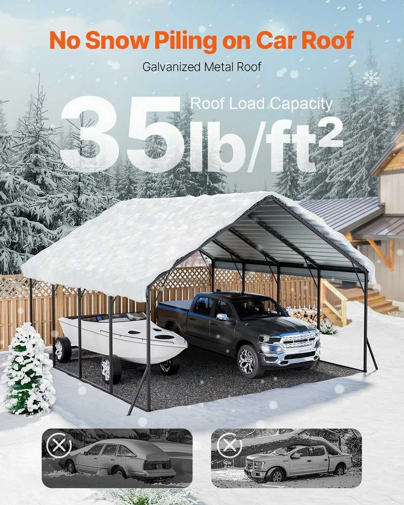 Vevor Metalinė stoginė automobiliui 20 x 20 ft