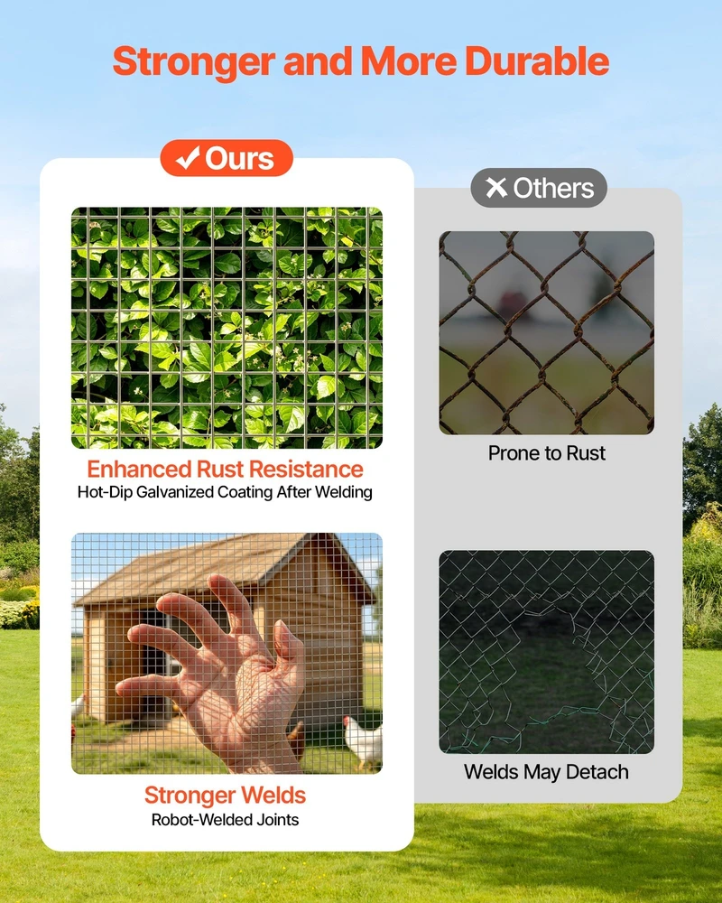 VEVOR Metalinio tinklo rulonas 6,3 mm, 1 x 5 m
