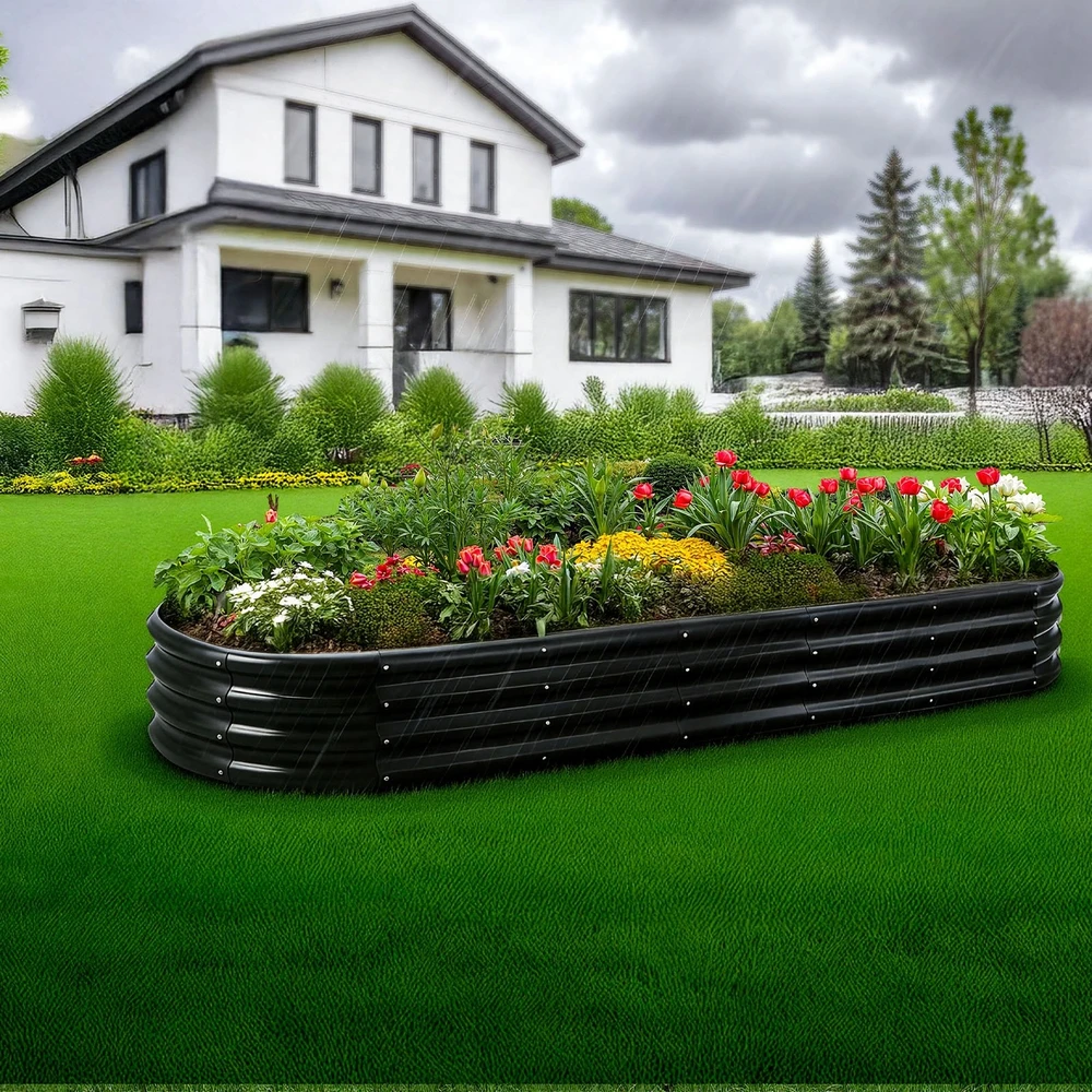 VEVOR Metalinė daržovių lysvė 239x60x27cm tamsiai pilka