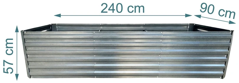 Relaxdays Metalinis pakeltas lysvės rėmas 57 x 240 x 90cm