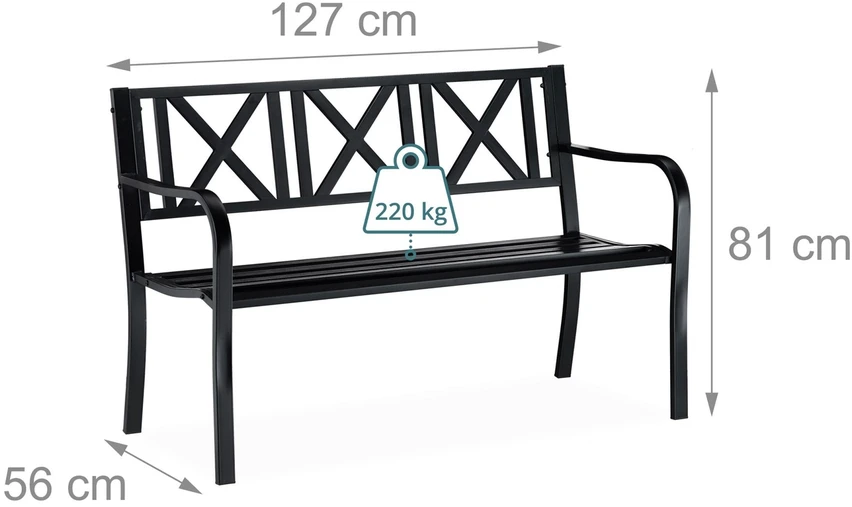 Relaxdays Metalinis sodo suoliukas