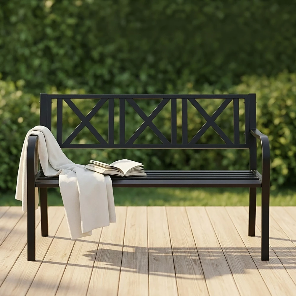Relaxdays Metalinis sodo suoliukas