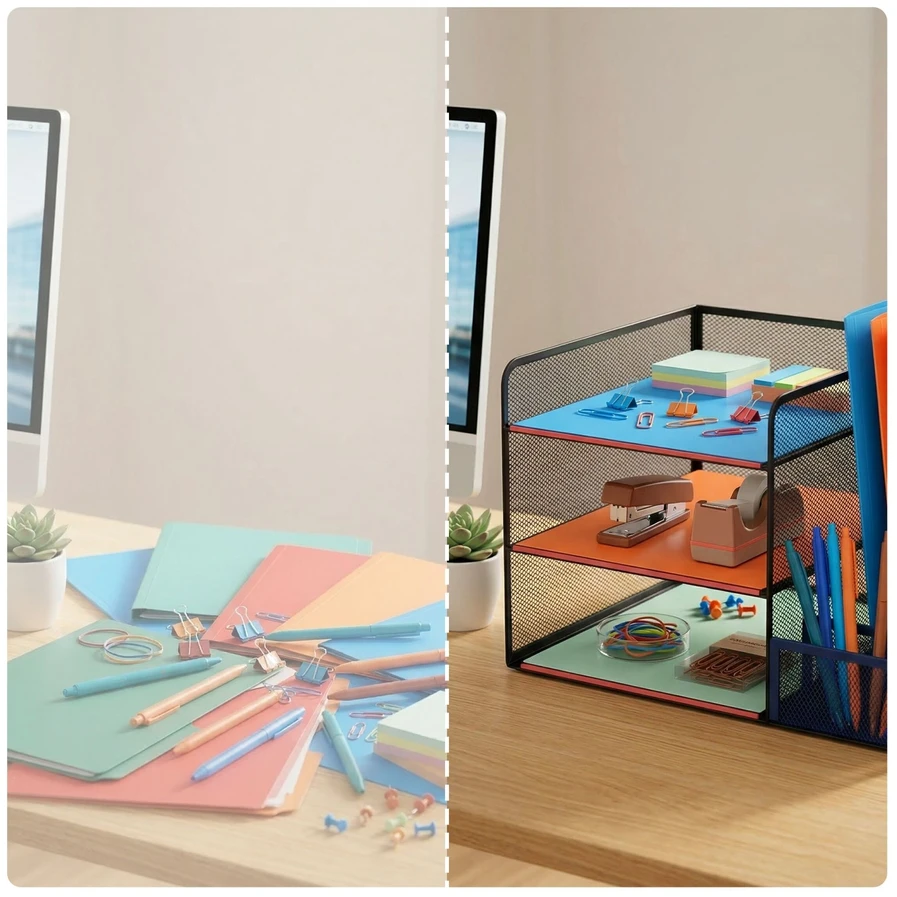 Relaxdays Metalinis stalo organizatorius, 5 skyriai