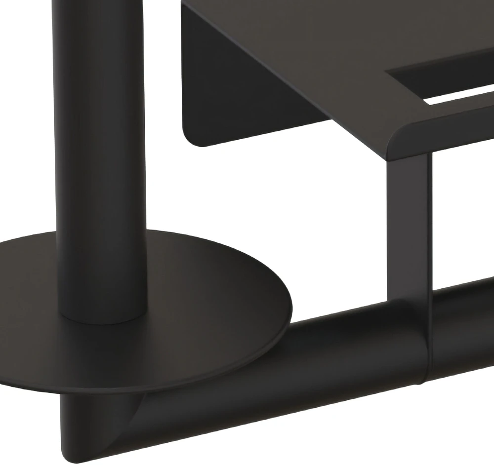Relaxdays Metalinis tualetinio popieriaus laikiklis su lentynėle