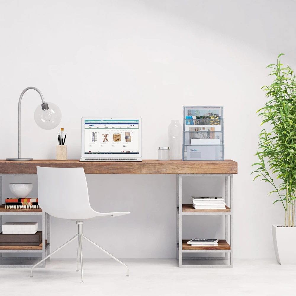 Relaxdays Metalinis žurnalų laikiklis 4 skyrių