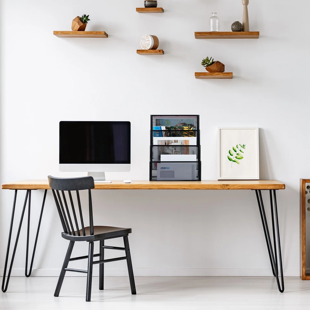 Relaxdays Metalinis žurnalų laikiklis su 4 skyriais