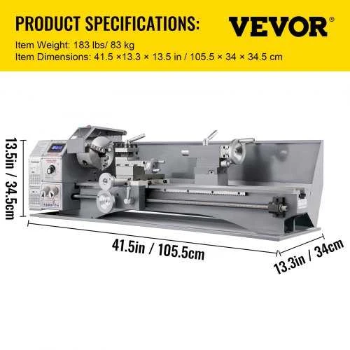 VEVOR Mini metalo tekinimo staklės su kintamu greičiu