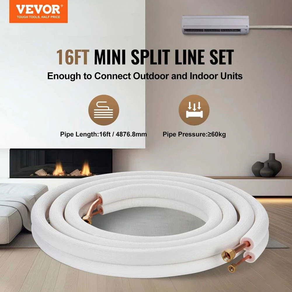 VEVOR Mini split laidų rinkinys variniai vamzdžiai