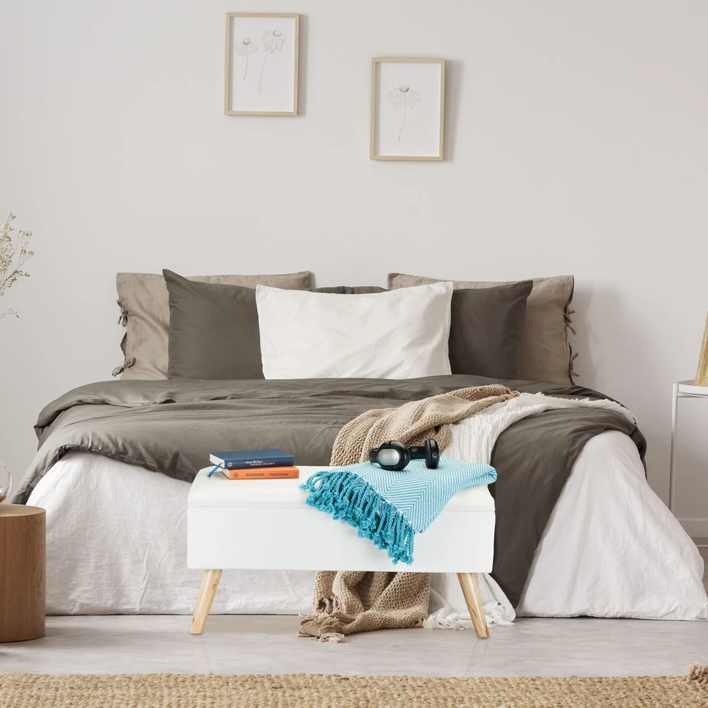 Relaxdays Minkštasuolis su daiktadėže
