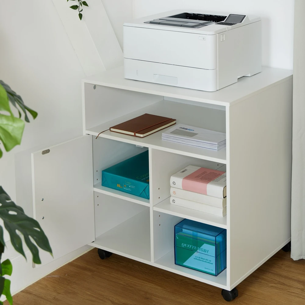 Relaxdays Mobilus biuro vežimėlis su 5 skyriais