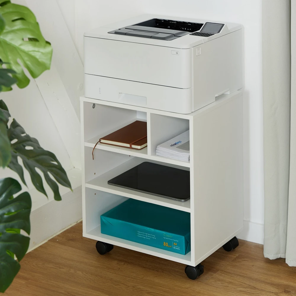 Relaxdays Mobilus dokumentų spintelė su 4 skyriais