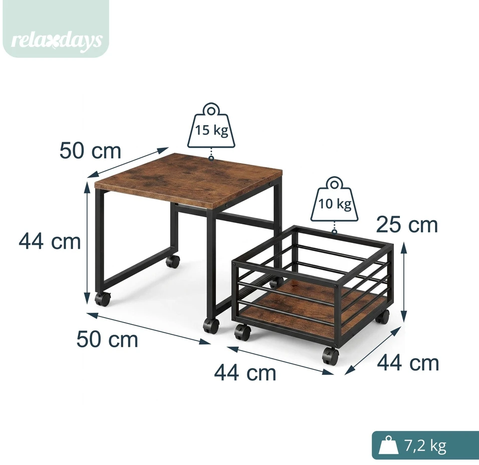 Relaxdays Mobilus mini šaldytuvo stovas su krepšiu