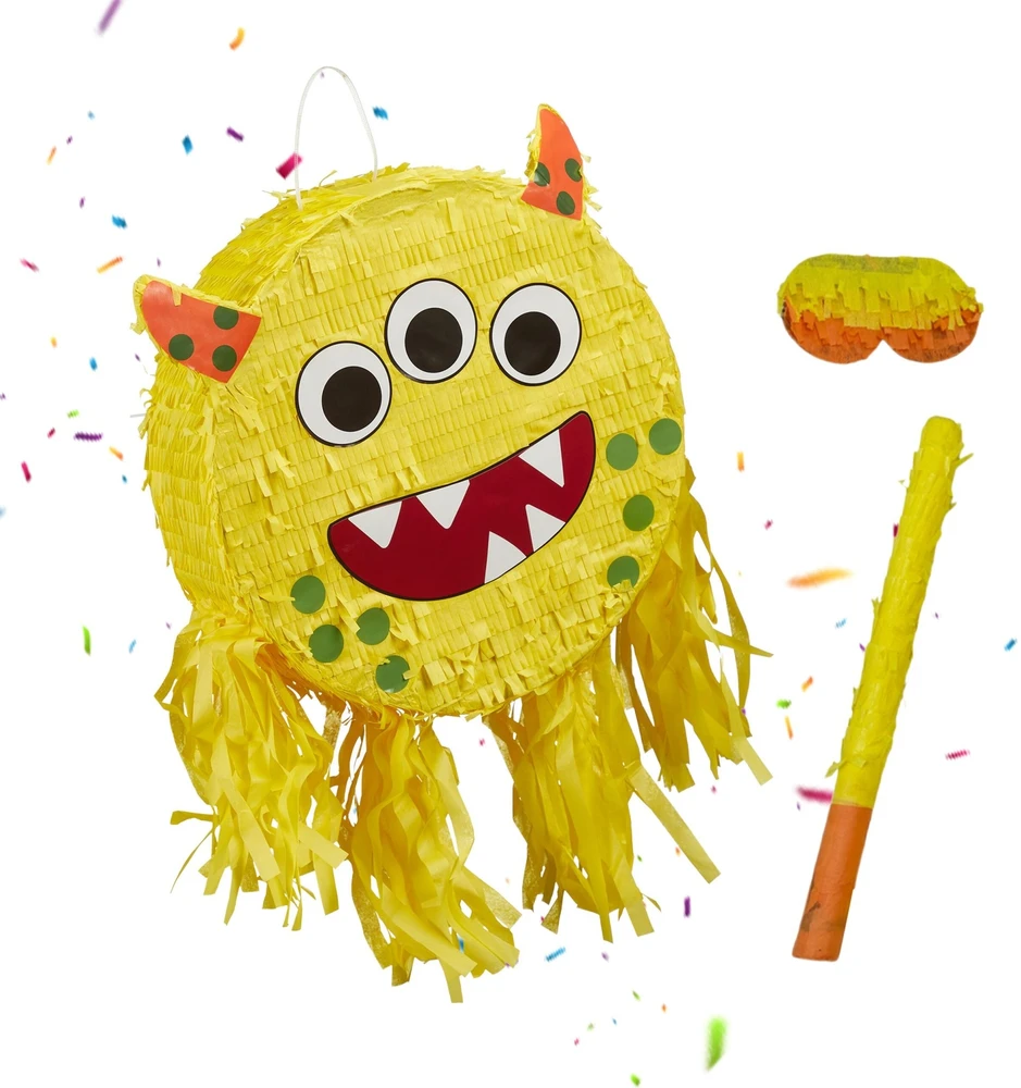 Relaxdays Monstro pinjatos rinkinys su lazda ir kauke