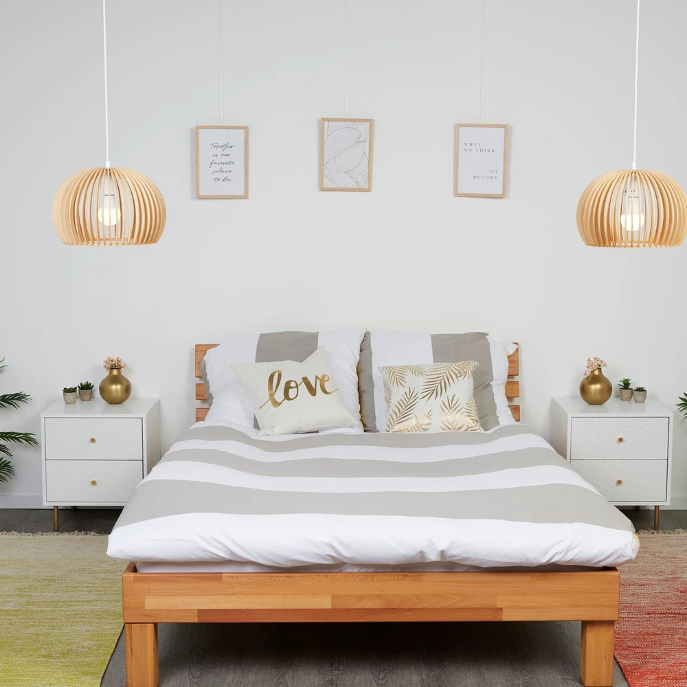Relaxdays Naktinis staliukas su 2 stalčiais