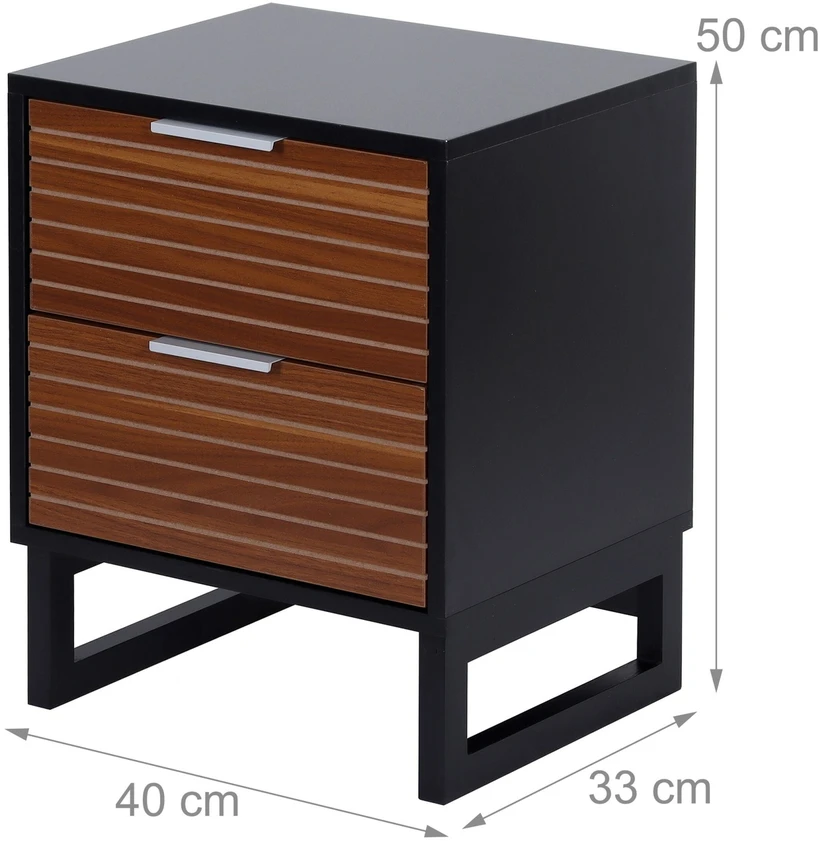 Relaxdays Naktinis staliukas su 2 stalčiais