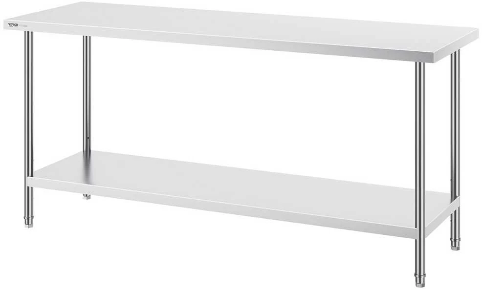 VEVOR Nerūdijančio plieno darbastalis 61x182x86 cm