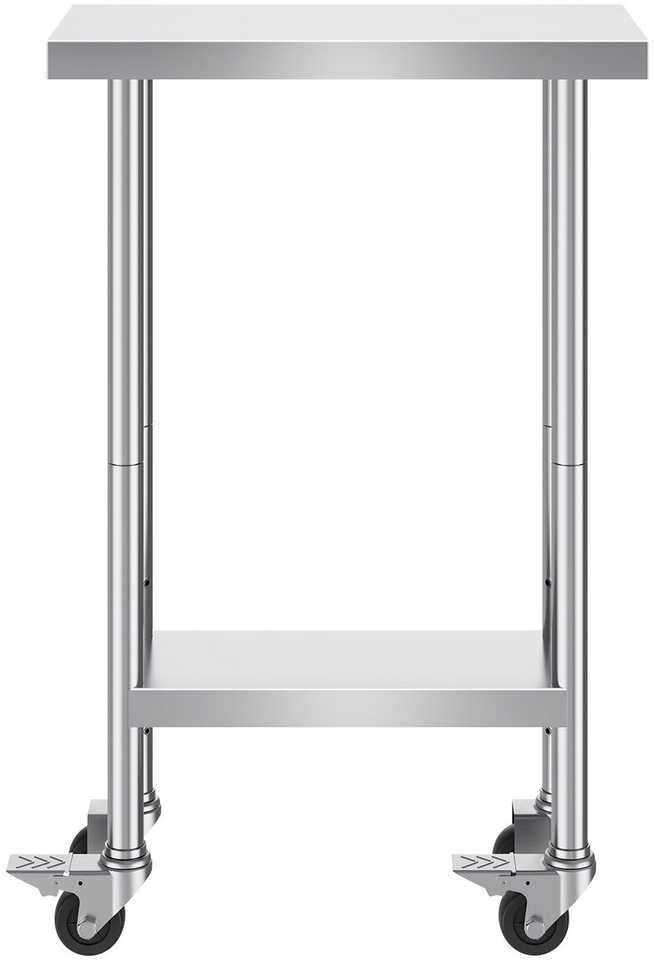 VEVOR Nerūdijančio plieno darbinis stalas 61x30cm su ratukais