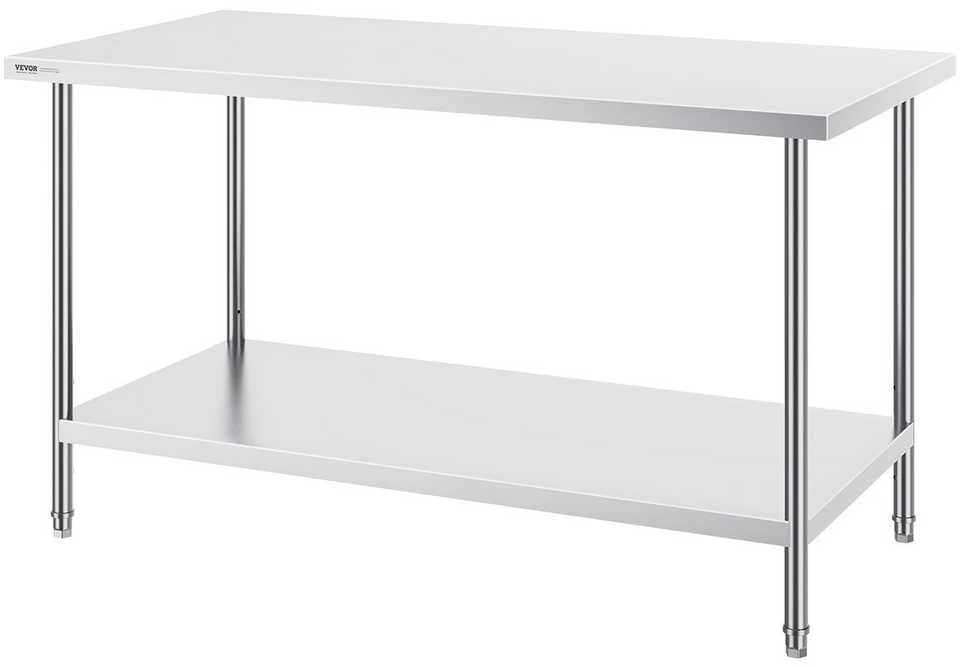 VEVOR Nerūdijančio plieno darbo stalas maisto ruošimui 76x152x86 cm