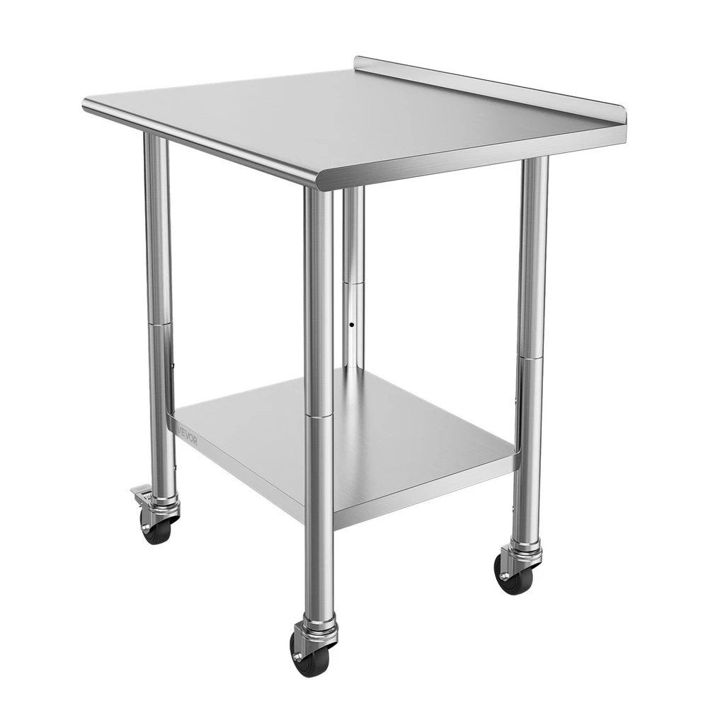 VEVOR Nerūdijančio plieno darbo stalas su ratukais 61x76 cm
