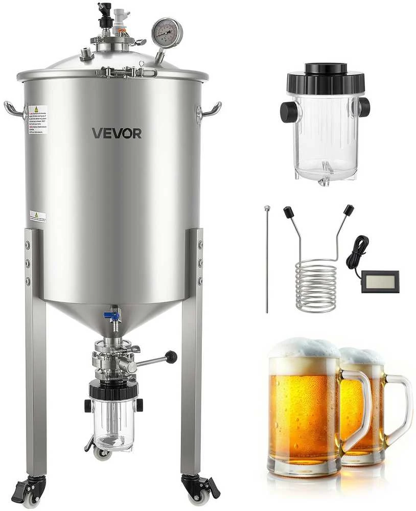 VEVOR Nerūdijančio plieno kūginis fermentatorius, 60 l