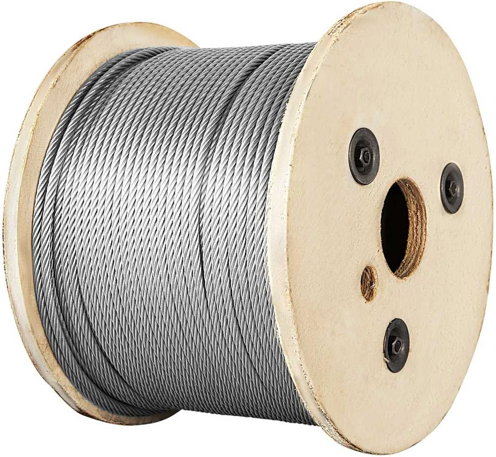 VEVOR Nerūdijančio plieno lynas 1/8" 7x7 vielinis lynas 152m