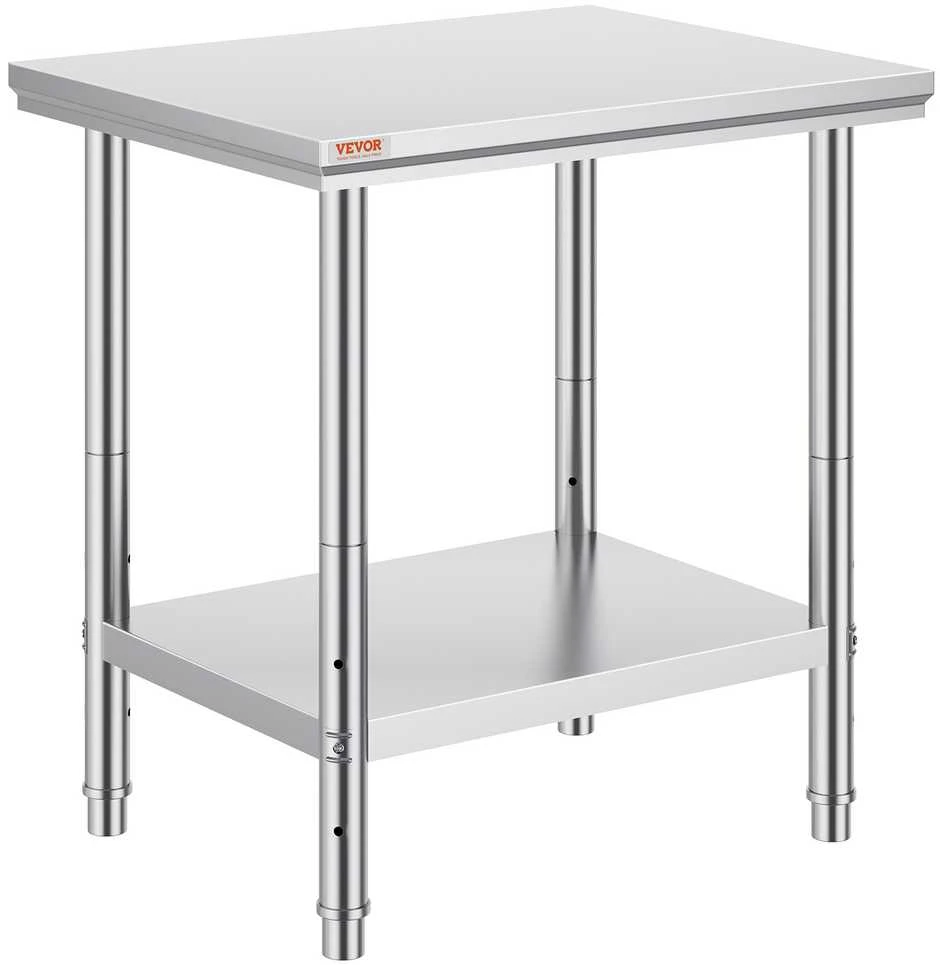 VEVOR Nerūdijančio plieno virtuvės darbo stalas 60x76x80 cm