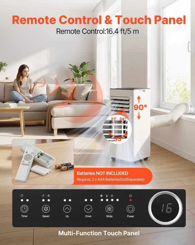 VEVOR Nešiojamas oro kondicionierius 2kW, 3-in-1