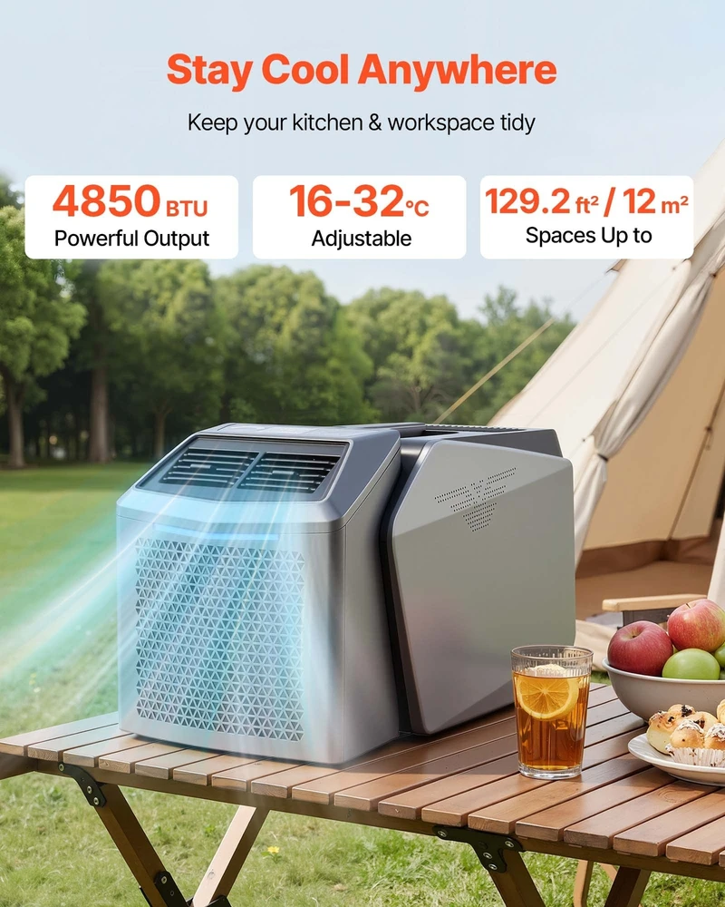 VEVOR Nešiojamas stovyklavimo oro kondicionierius 4850 BTU
