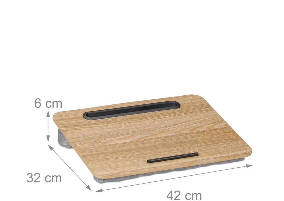 Relaxdays Nešiojamojo kompiuterio padėklas lovai 16" su telefono laikikliu