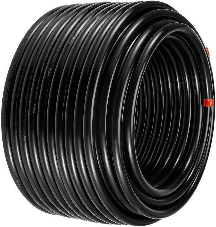 Vevor Oro kompresoriaus linijos komplektas 3/4'' x 60,96 m, juodas