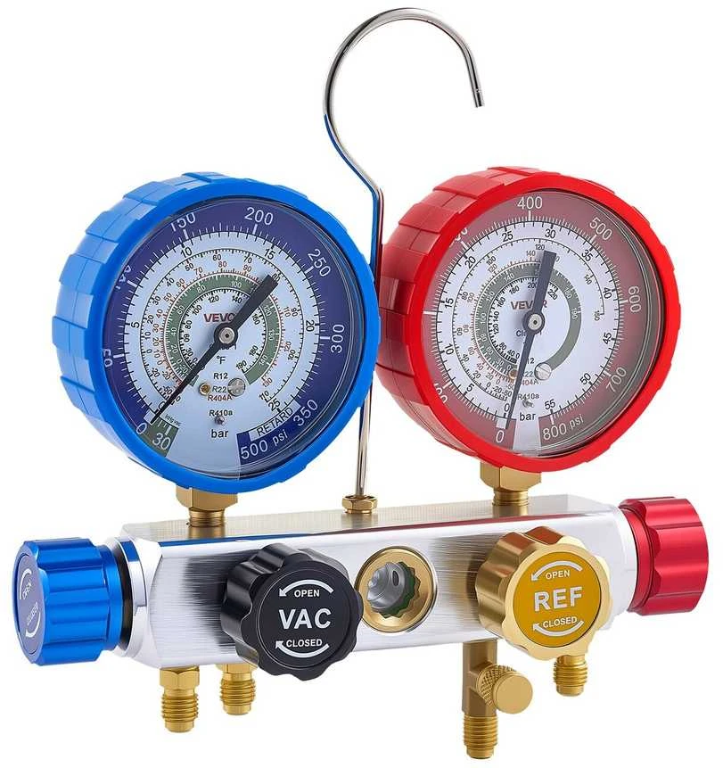 VEVOR oro kondicionierių mašinų manometrų rinkinys R22 R404A R410A R12