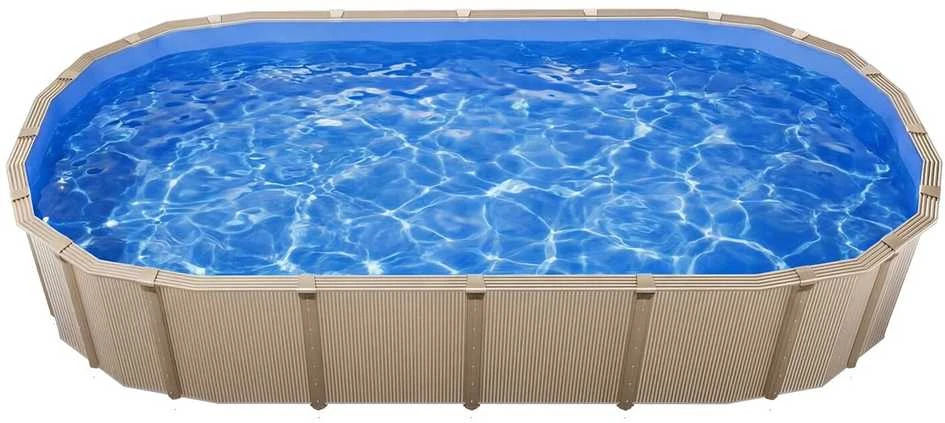 VEVOR Ovalus baseino įdėklas, 375 x 610 cm, mėlynas