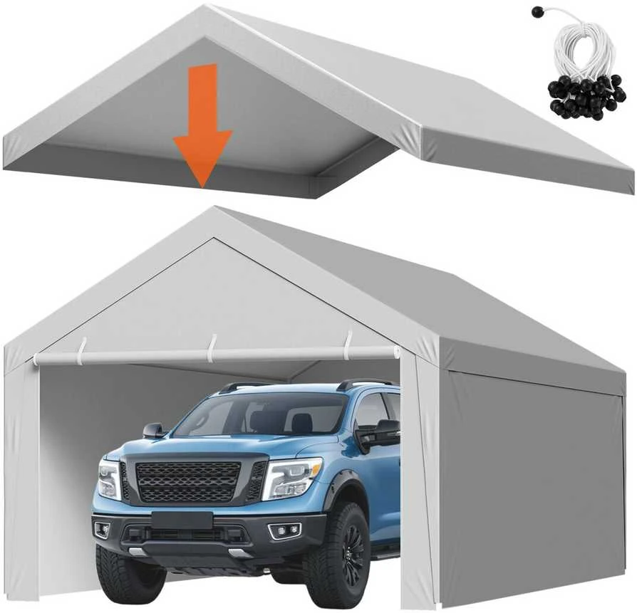 VEVOR Pakeičiamas tentas automobiliui 6 x 4 m su šonais