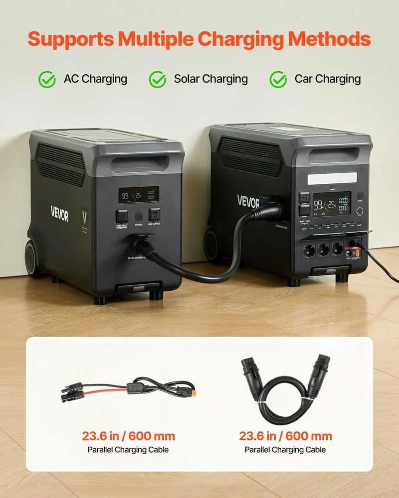 VEVOR Papildoma baterija nešiojamiems įrenginiams 3840Wh