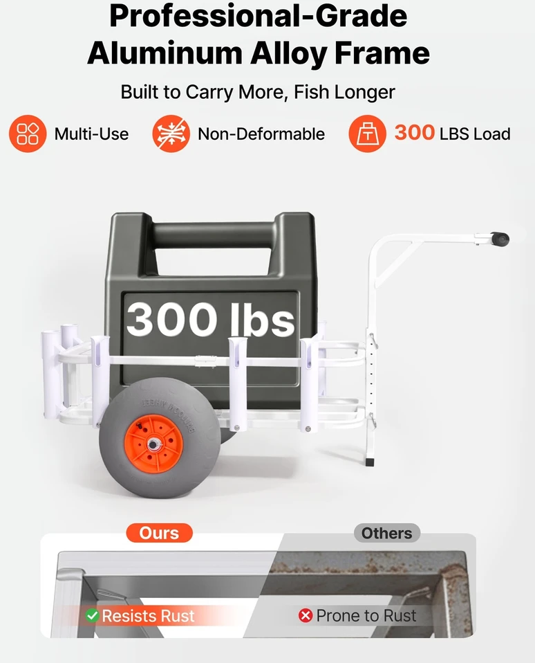 Paplūdimio žvejybos vežimėlis 136 kg