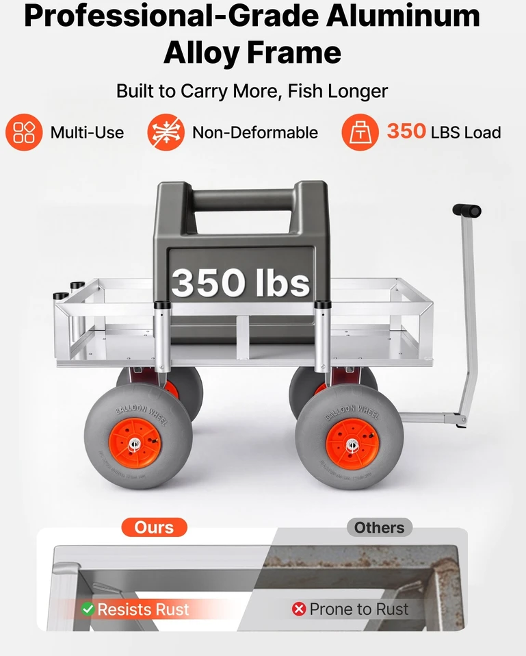 Paplūdimio žvejybos vežimėlis, 159 kg